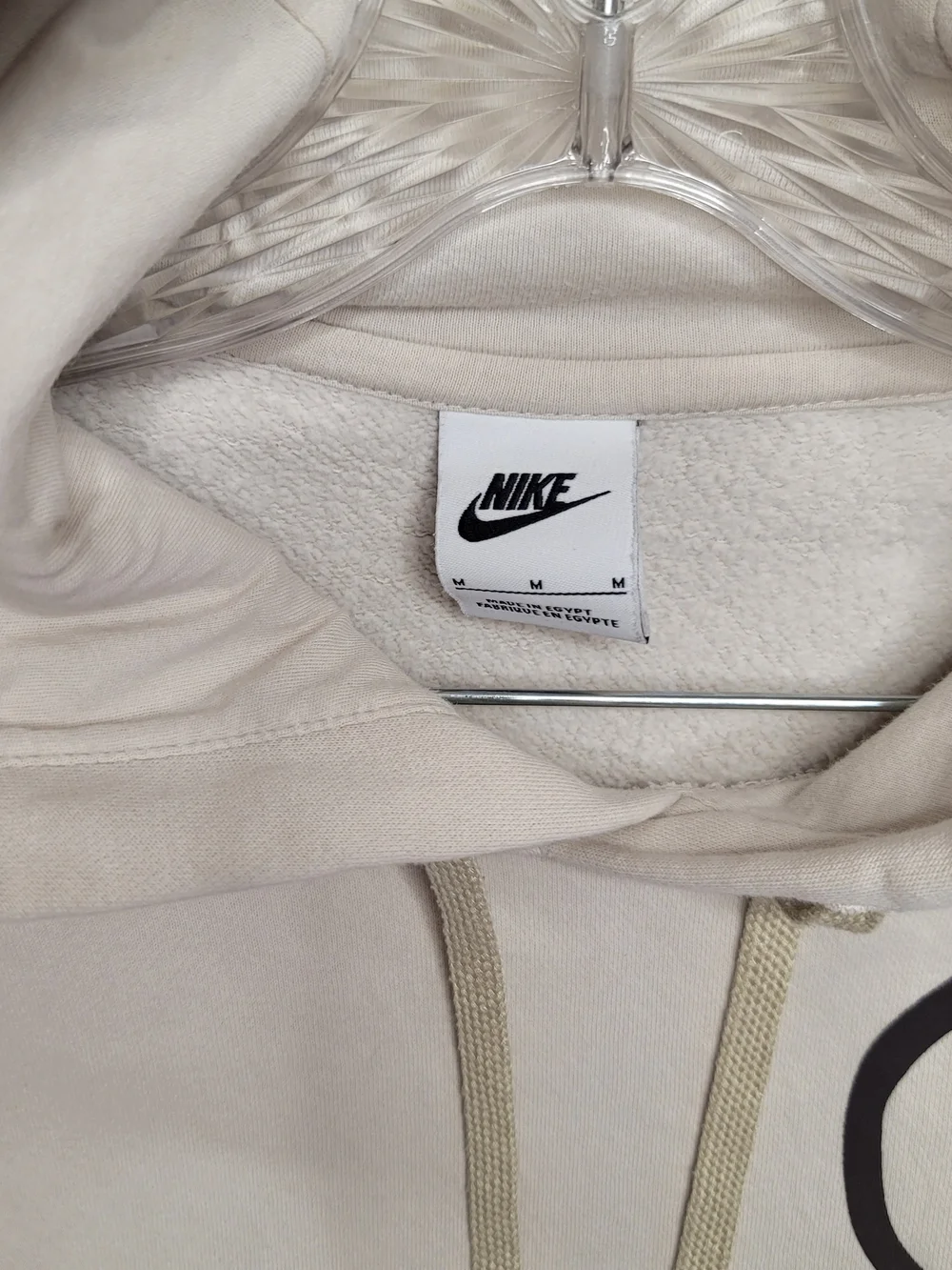 Nike Men's Cream Graphic Just Do It Hoodie Sweatshirt Medium